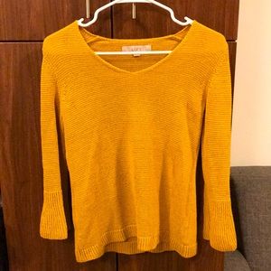 Loft Yellow bell sleeved sweater
